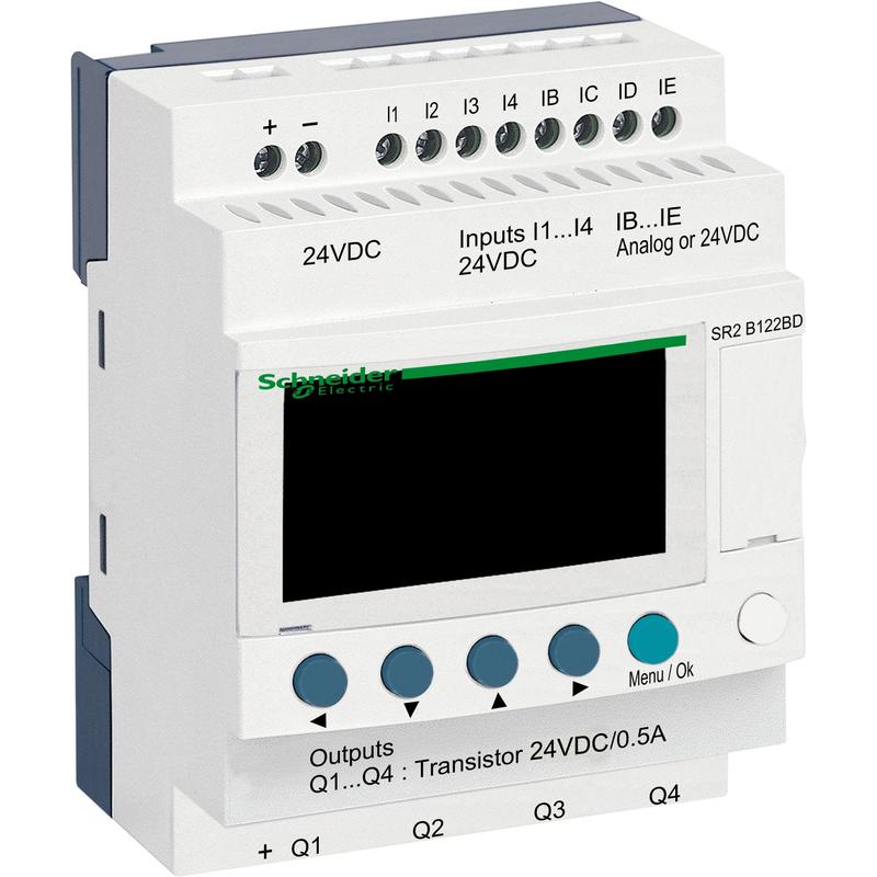 Schneider Electric SR2B122BD ZL COMPACT 24VDC s hod 8DI(4AI)/4TO