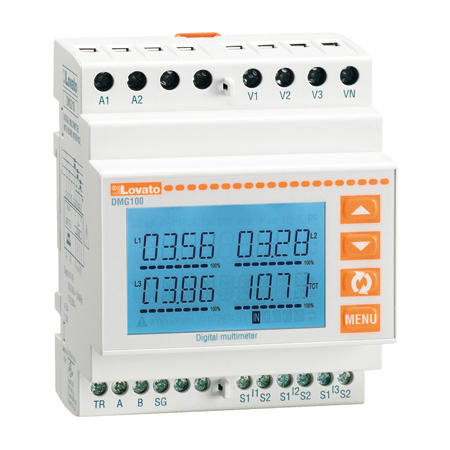 LOVATO Electric DMG100 Kompaktní digi. multimetr pro montáž DIN (4moduly) s LCD displejem