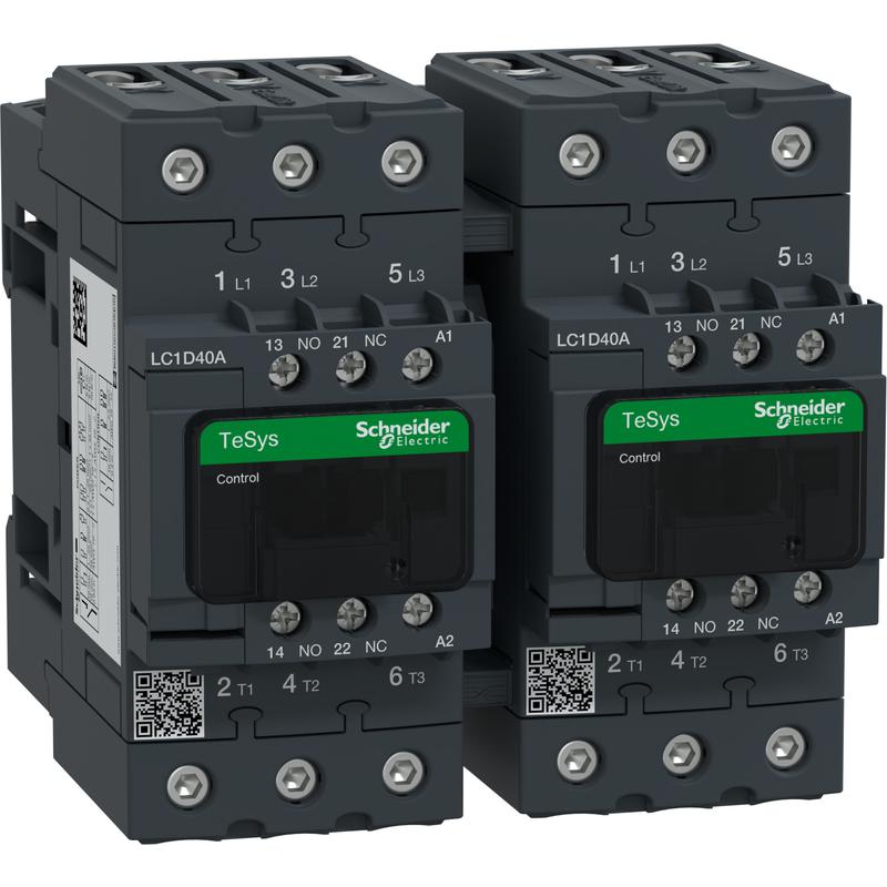 Schneider Electric LC2D40AM7 3P Everlink stykač reverz. AC3 440V 40A cívka 220V AC 50/60Hz