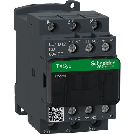 Schneider Electric LC1D12ND Stykač 12A 1"Z" +1"V" 60V DC, cívka s rozšíř.rozsahem  a odruš.modulem