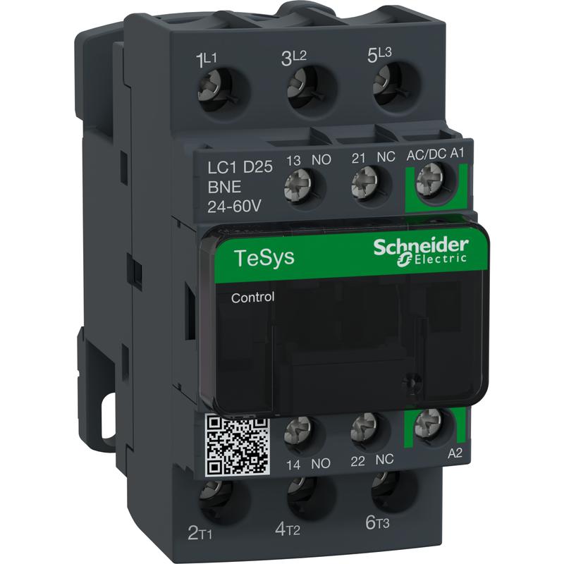 Schneider Electric LC1D25BNE TeSys D Green 3P 25A 24 - 60V AC/DC