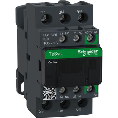 Schneider Electric LC1D25KUE TeSys D Green 3P 25A 100 - 250V AC/DC