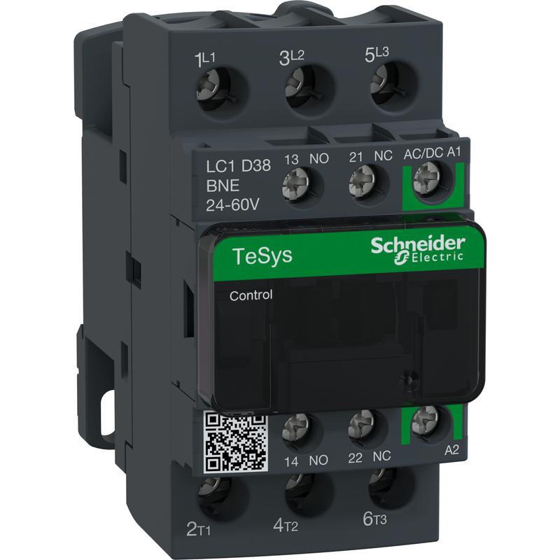 Schneider Electric LC1D38BNE TeSys D Green 3P 38A 24 - 60V AC/DC