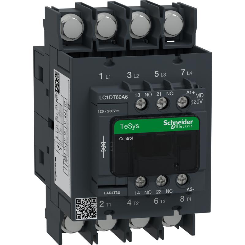 Schneider Electric LC1DT60A6MD 4P stykač se svorkami pro oka AC1 415V 60 A cívka 220V DC