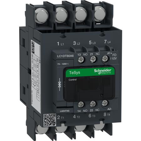 Schneider Electric LC1DT80A6FD 4P stykač se svorkami pro oka AC1 415V 80 A cívka 110V DC