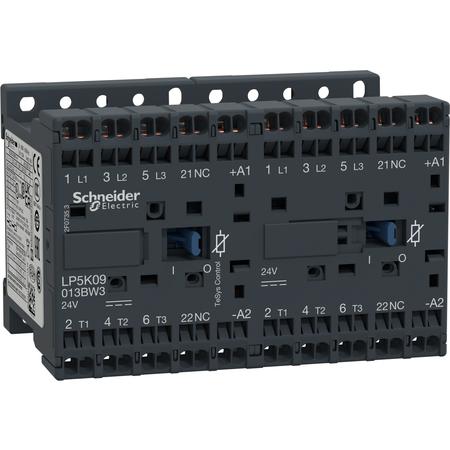 Schneider Electric LP5K09013BW3 TeSys K reverzační stykač LP5-K - 3P - AC-3 - 440 V 9 A - cívka 24 V DC