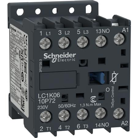 Schneider Electric LC1K0610B72 ministykač 3P (3Z) 6A AC-3 440V-pomocný kontakt 1Z- cívka 24V 50Hz