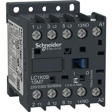 Schneider Electric LC1K0910F7 ministykač 3P (3Z) 9A AC-3 440V-pomocný kontakt 1Z- cívka 110V 50Hz