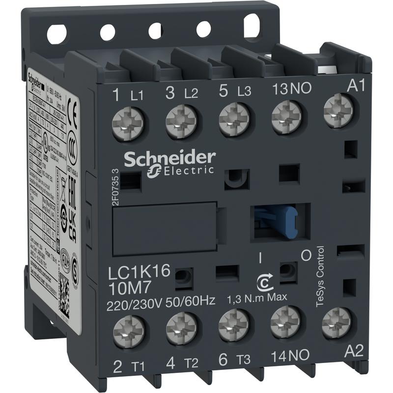 Schneider Electric LC1K1610B7 ministykač 3P (3Z) 16A AC-3 440V-pomocný kontakt 1Z- cívka 24V 50Hz