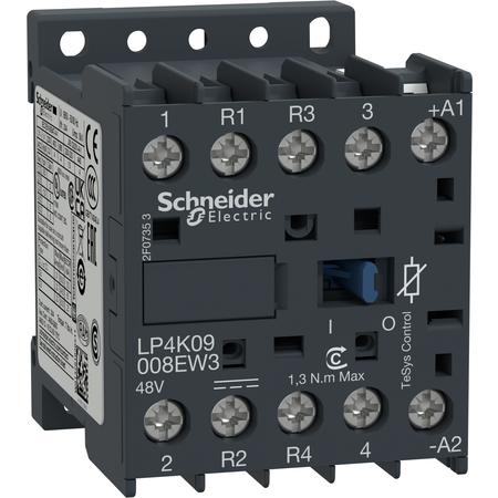 Schneider Electric LP4K09008EW3 TeSys K stykač - 4P (2 NO + 2 NC) - AC-1 440 V 20 A - 48 V DC cívka