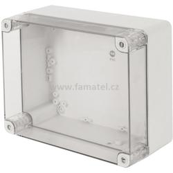 Famatel 68201 Krabice SolidBox IP65, 270x220x126mm, průhledné víko, hladké boky