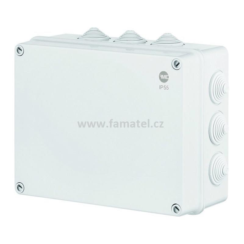 Famatel 68212 Krabice SolidBox IP55, 305x244x126mm, plné víko, stupňovité vývodky (12x)