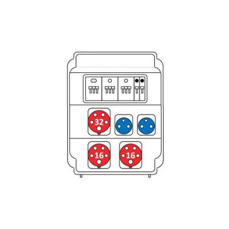 SEZ ROS 11/I-17 Zásuvková rozvodnice 1x3253+2x1653+2x230V jištěná IP54