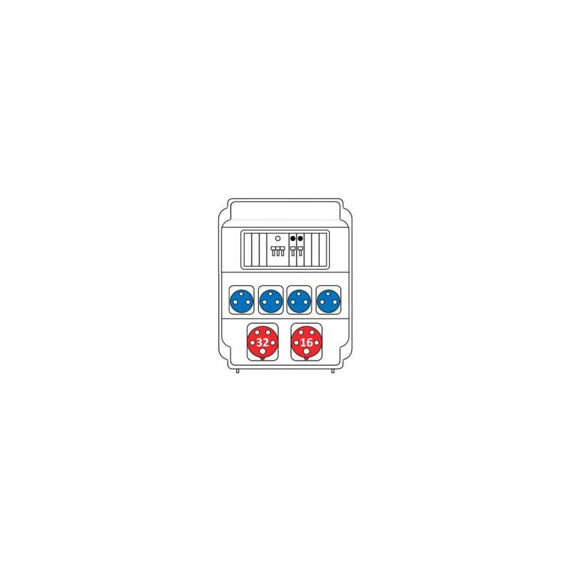 SEZ ROS 11/I-21 Zásuvková rozvodnice 1x3253+1x1653+4x230V