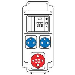 SEZ ROS 5/I-50 Zásuvková kombinace 1x3243+2x230V jištěná