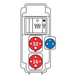 SEZ ROS 5/I-54 Zásuvková kombinace 1x3243+1x1643+1x230V jištěná
