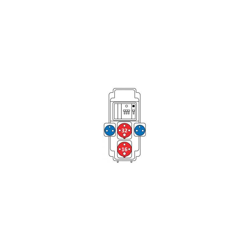 SEZ ROS 5/I-55 Zásuvková kombinace 1x3243+1x1643+2x230V