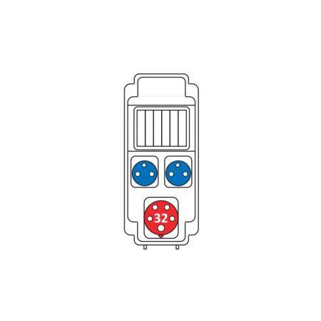 SEZ ROS 5/x-10 Zásuvková kombinace 1x3253+2x230V