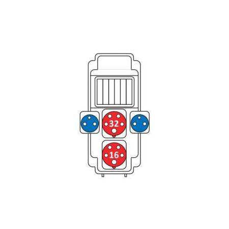 SEZ ROS 5/x-15 Zásuvková kombinace 1x3253+1x1653+2x230V