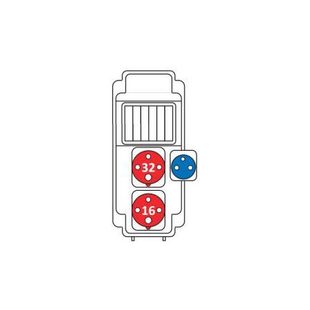 SEZ ROS 5/x-54 Zásuvková kombinace 1x3243+1x1643+1x230V