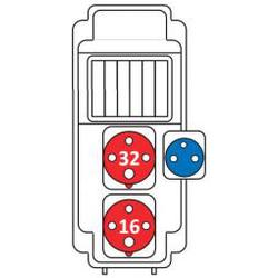 SEZ ROS 5/x-54 Zásuvková kombinace 1x3243+1x1643+1x230V