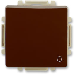 ABB 3557G-A80343 H1 Ovládač tlačítkový zapínací, s krytem, se symbolem zvonku, řaz. 1/0, hnědá