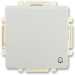ABB 3557G-A80343 S1 Ovládač tlačítkový zapínací, s krytem, se symbolem zvonku, řaz. 1/0, světle šedá