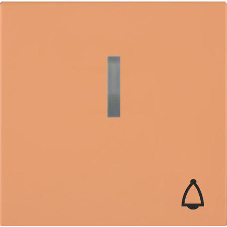 OBZOR DSE 00-03306-000000 Kryt jednoduchý s prosvětlením se symbolem zvonku, broskově oranžová