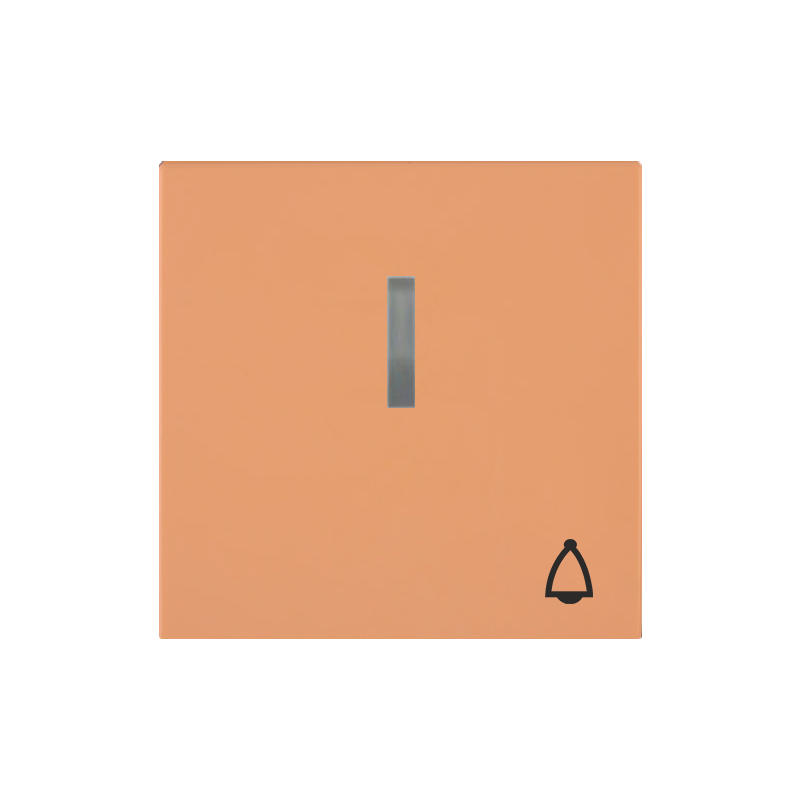 OBZOR DSE 00-03306-000000 Kryt jednoduchý s prosvětlením se symbolem zvonku, broskově oranžová