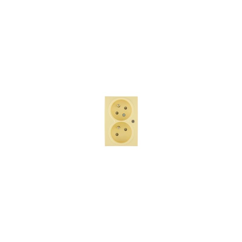OBZOR DSE 00-85004-000000 Kryt zásuvky dvojnásobné s přepěťovou ochranou, vanilkově žlutá