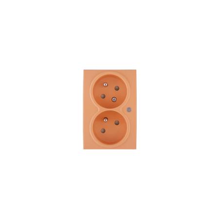 OBZOR DSE 00-85006-000000 Kryt zásuvky dvojnásobné s přepěťovou ochranou, broskově oranžová