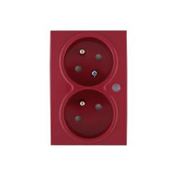 OBZOR DSE 00-85011-000000 Kryt zásuvky dvojnásobné s přepěťovou ochranou, rubínově červená