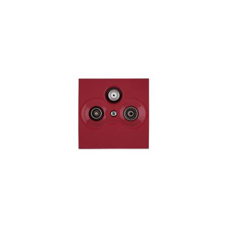 OBZOR DSE 00-97011-000000 Kryt zásuvky TV+R+SAT (AUDIO-VIDEO stereo), rubínově červená