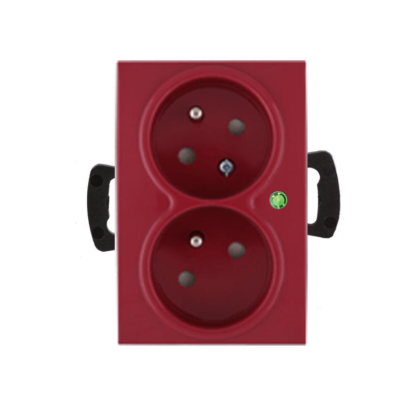 OBZOR DSE 85-85011-000000 Dvojzásuvka s přepěťovou ochranou, rubínově červená