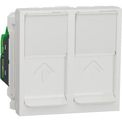 Schneider Electric NU342018 Unica - Zásuvka datová 2xRJ45 Kat.5e UTP, 2M, Bílá