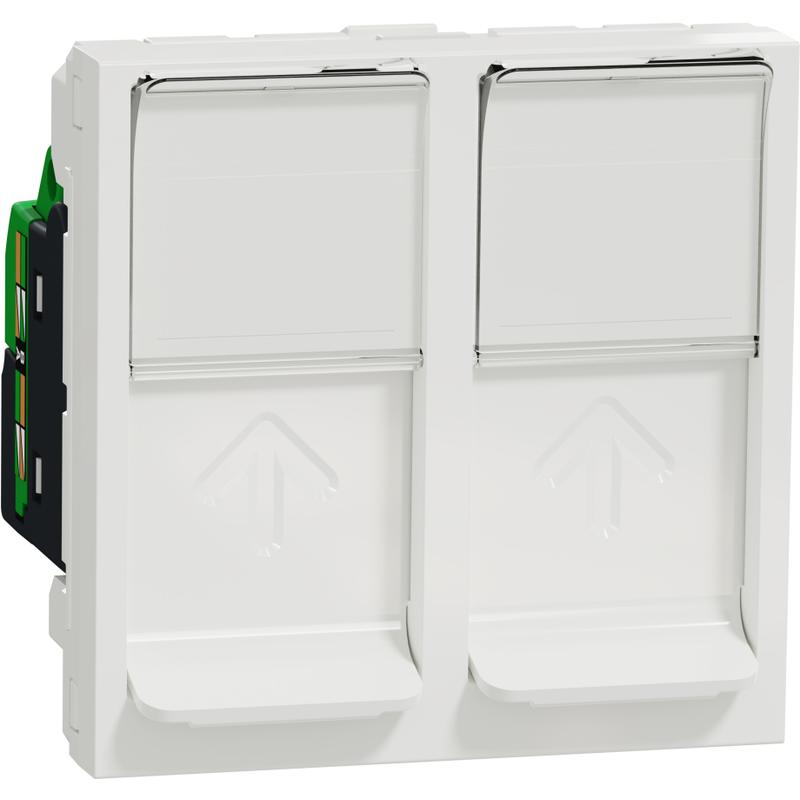 Schneider Electric NU342618 Unica - Zásuvka datová 2xRJ45 Kat.6 STP, 2M, Bílá