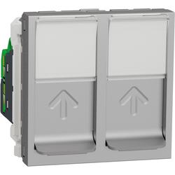 Schneider Electric NU342630 Unica - Zásuvka datová 2xRJ45 Kat.6 STP, 2M, Aluminium