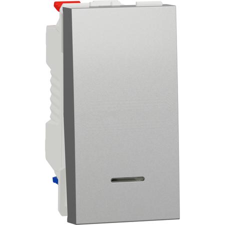 Schneider Electric NU310330S Unica - Přepínač střídavý s nulovou svorkou řazení 6, 1M, Aluminium