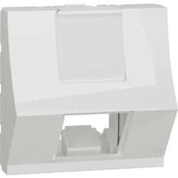 Schneider Electric NU946418 Unica - Centrální deska zkosená RJ45 Keystone, 2M, Bílá