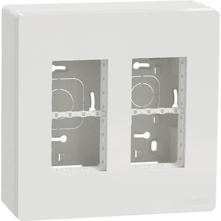 Schneider Electric NU122418 Unica System+ - Centrální jednotka 2x4 moduly vertikální povrchová, Bílá