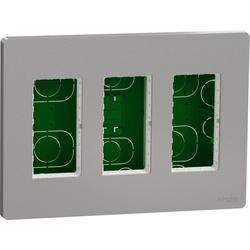 Schneider Electric NU173430 Unica System+ - Centrální jednotka 3x4 modulů zapuštěná, Aluminium