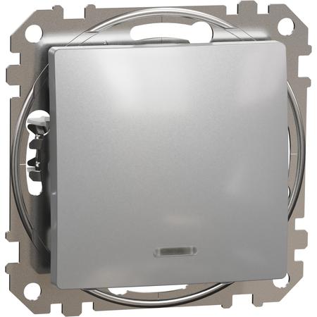 Schneider Electric SDD113101L Sedna D/E - Spínač jednopólový řazení 1So orientační kontrolka, Aluminium