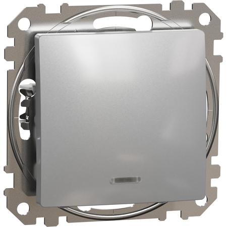 Schneider Electric SDD113107L Sedna D/E - Přepínač křížový řazení 7So orientační kontrolka, Aluminium