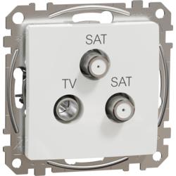 Schneider Electric SDD111481S Sedna D/E - TV-SAT-SAT zásuvka koncová 4dB, Bílá