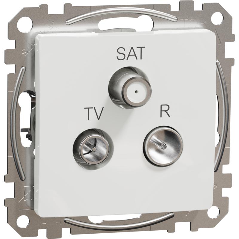 Schneider Electric SDD111488 Sedna D/E - TV-R-SAT zásuvka průběžná 10dB, Bílá