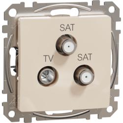 Schneider Electric SDD112481S Sedna D/E - TV-SAT-SAT zásuvka koncová 4dB, Béžová