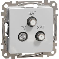 Schneider Electric SDD113481S Sedna D/E - TV-SAT-SAT zásuvka koncová 4dB, Aluminium