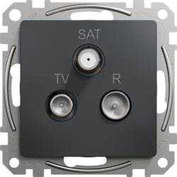 Schneider Electric SDD114484 Sedna D/E - TV-R-SAT zásuvka průběžná 7dB, Antracit