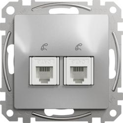 Schneider Electric SDD113492 Sedna D/E - Telefonní zásuvka 2xRJ11, Aluminium