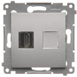 Simon DGHDMI.01/43 Zásuvka HDMI jednonásobná stříbrná